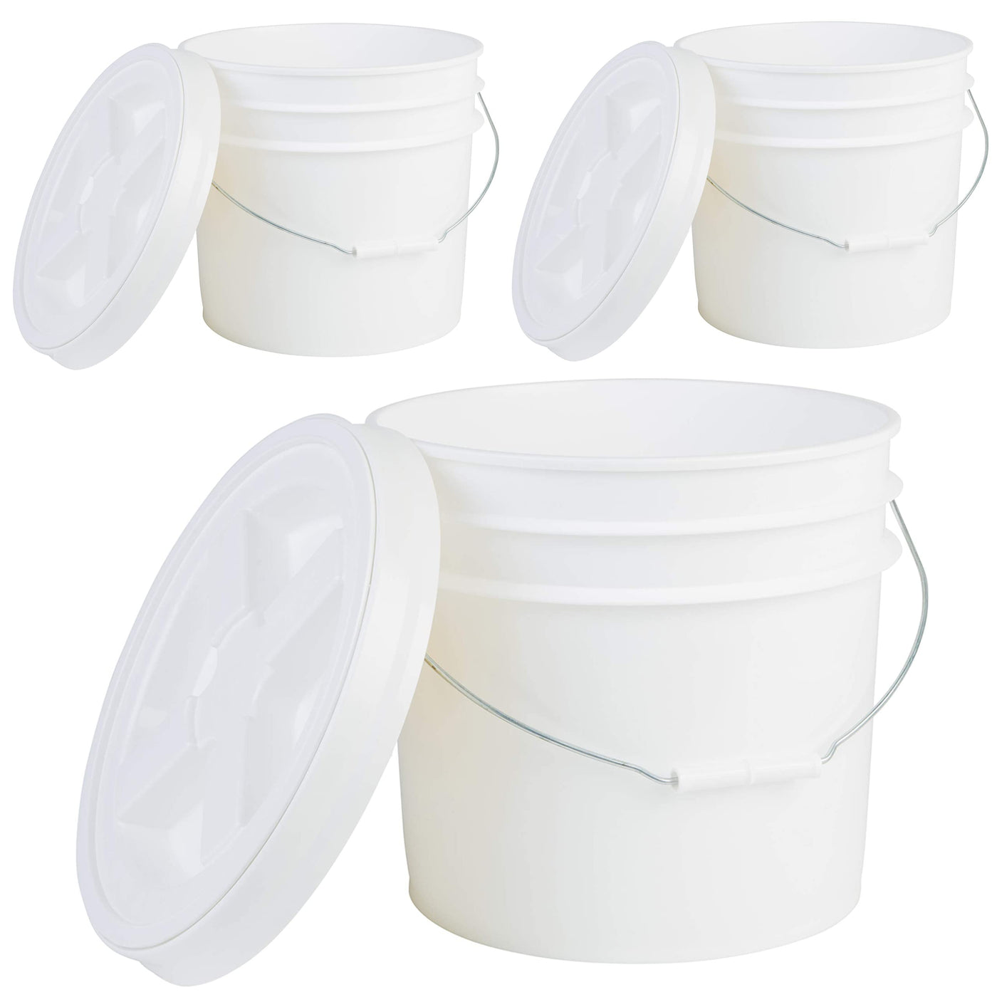 2 Gallon White Bucket With Gamma Seal Lid Free Shipping